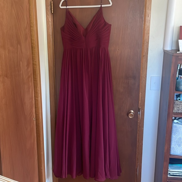 Revelry Penelope Chiffon Bridesmaid Dress in Marsala LONG - Picture 7 of 9